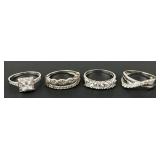 (4) sterling & stone rings sizes 6.5 & 6.75 (3).
