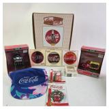 Coca-Cola Memorabilia with Ornaments, Cap, Clock