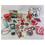 Coca-Cola Collectibles With Route 66 Sign