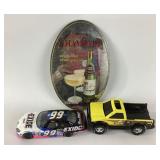 Exide NASCAR Model, Yellow Pickup, Champale Sign