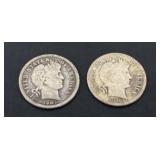 (2) U.S. Barber dimes 1903 & 1916