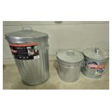 Galvanized Trash/Utility Cans With Lids 20 G