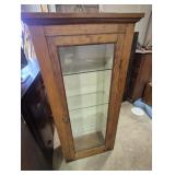 Wood Single Door Curio Cabinet With 4 Glass