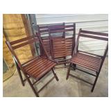 Wood Slatted Folding Chairs (6)