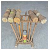 Wood Crochet Set: Stand (Metal), 4 Balls & 5