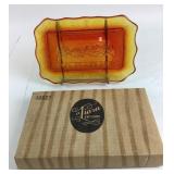 Vintage Indiana Glass Tiara Large Amberina Last