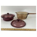 Visions Cranberry Cookware With Lids