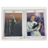 2 Topps vintage Star Wars foil cards