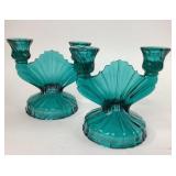 Pair of Jeanette Ultramarine Swirl Double Green