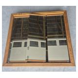 Wood 3 Panel Bath Mirror 34 in. X 36 in.