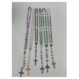 Pearl LIke rosary, faceted bead rosary, Green bead