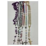 Gold tone Rosary, Faceted beaded rosaries, blue