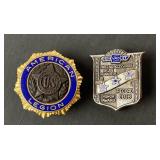 Sterling Stamped American Legion Pin with Sterling