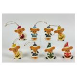 Set of 8 Vintage Anthropomorphic Christmas Mouse