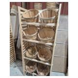 1/2 Bushel Basket Wood Display Stand Comes With 8