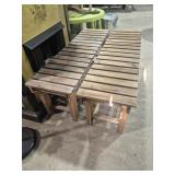Wood Slat Benches (2) 14 in. X 47 in. X 16 in. H