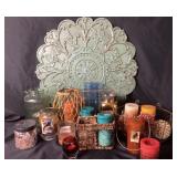 Decorative Wall Plaque, Candles, Holders