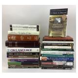 Books by Hemingway, McCarthy, King, Forbes +