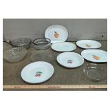 Corelle Fruit Basket Plates, Silver Lined Diamond