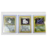 3 Pokï¿½mon vintage holographic cards