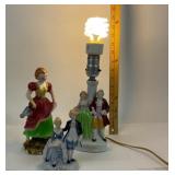 Porcelain Figurines With Lamp Base