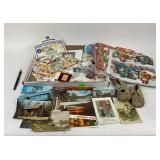 Postcards, Stamps, Baby Shoes, Fountain Pen +