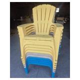 Stacking Plastic Lawn Chairs 10 Yellow, Tan &