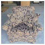 Arm Chair With Paisely Upholstery & 2 Throw