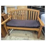 Wood Bench With Cushion 49 in. Long