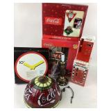 Coca-Cola Stained Glass Lamp, Clocks, Light Set