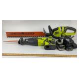 Ryobi Hedge Trimmer, Reciprocating Saw, Batteries