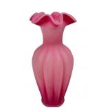 Fenton Pink Satin Glass Vase