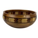 Handcrafted Segmented Wooden Bowl With Inlaid Desi