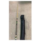 Pool Cue with Floral Pattern and Case