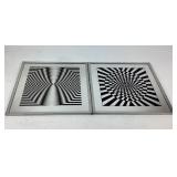 2 Vintage Op Art Mirrors 12'x12'
