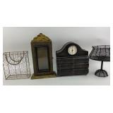 Leather bound book style Clock jewlery box,