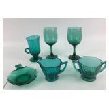 Vintage Teal Glass - Glassware 6 Pc Jeanette