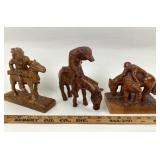 Wooden Hand Carved Wild West Figures