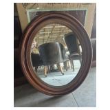 Wood Oval Mirror