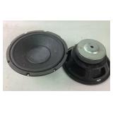 Two Black Audio Loudspeaker Drivers