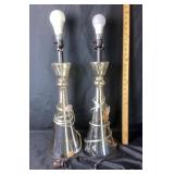 Glass Table Lamps With Gold Tint