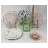 Haviland, Andrea, Pink Depression Glass Plates, Ur