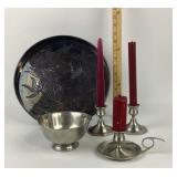 Reed & Barton Bowl, Baldwin Candle Holders, Pierce
