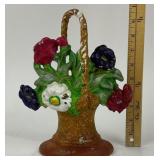 Cast Iron Doorstop With Floral Basket Design