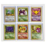 6 Pokï¿½mon vintage first edition cards