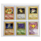 6 Pokï¿½mon vintage first edition cards
