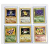 6 Pokï¿½mon vintage first edition cards