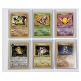 6 Pokï¿½mon vintage first edition cards