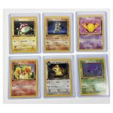 6 Pokï¿½mon vintage first edition cards