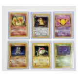 6 Pokï¿½mon vintage first edition cards